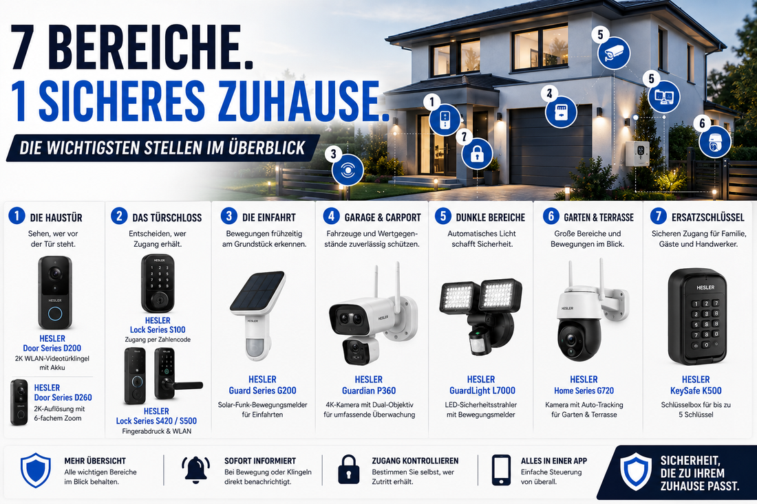 Haus richtig absichern: 7 Bereiche, die Hausbesitzer im Blick behalten sollten