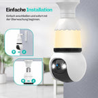 Nahaufnahme der Hesler-Kamera mit Installationsbeispielen für Steckdosenfassung und Deckenmontage